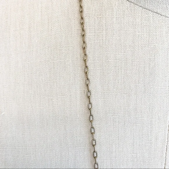 J Crew Long Gold Rhinestone Chain Tassel Necklace - Picture 4 of 6